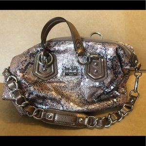 Coach Fabric Sequin Python Pattern Luxe Handbag